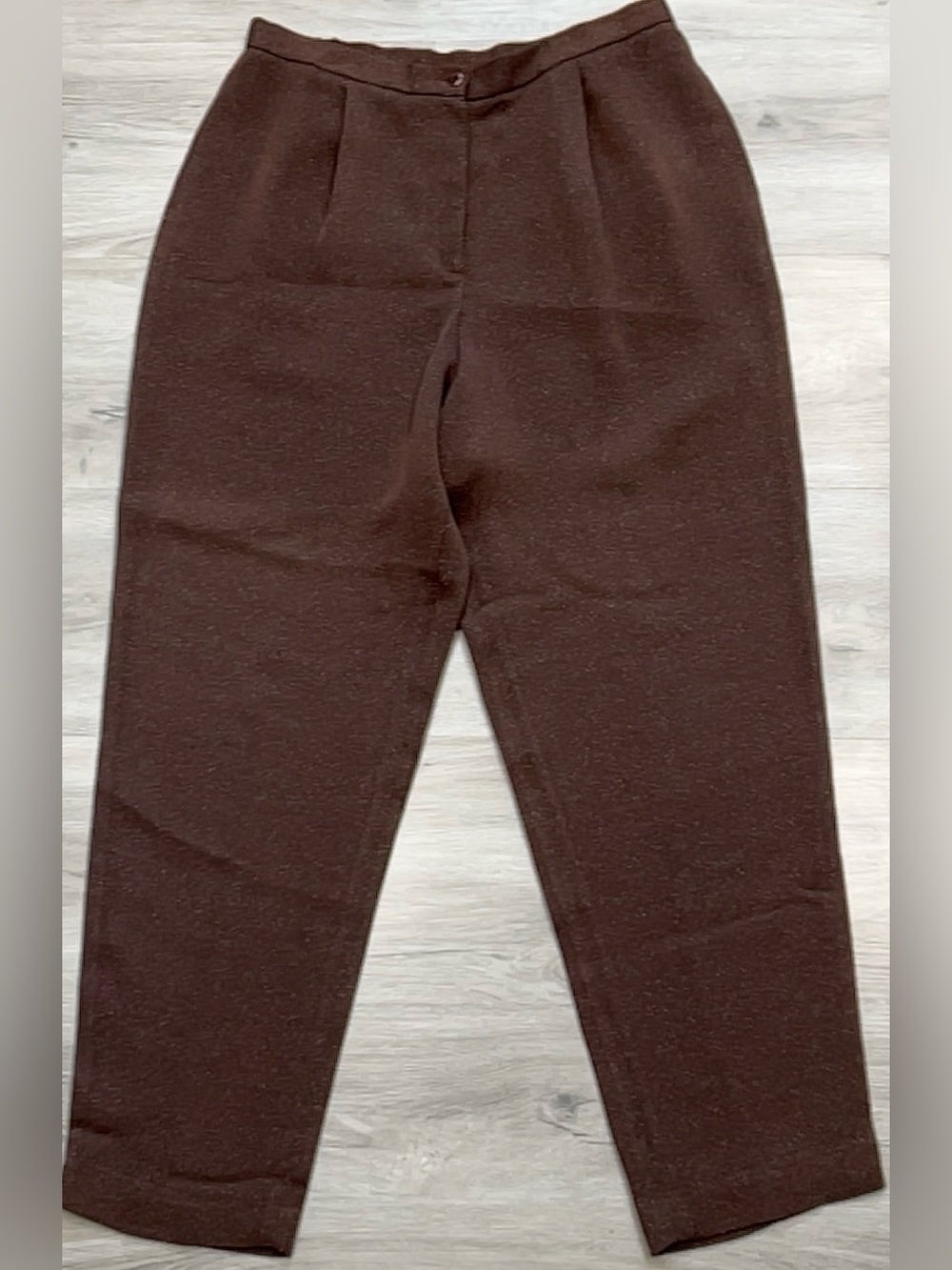 TAMOTSU New York Brown Wool Blend Speckled Pleated High Rise Trousers Pants Sz 1